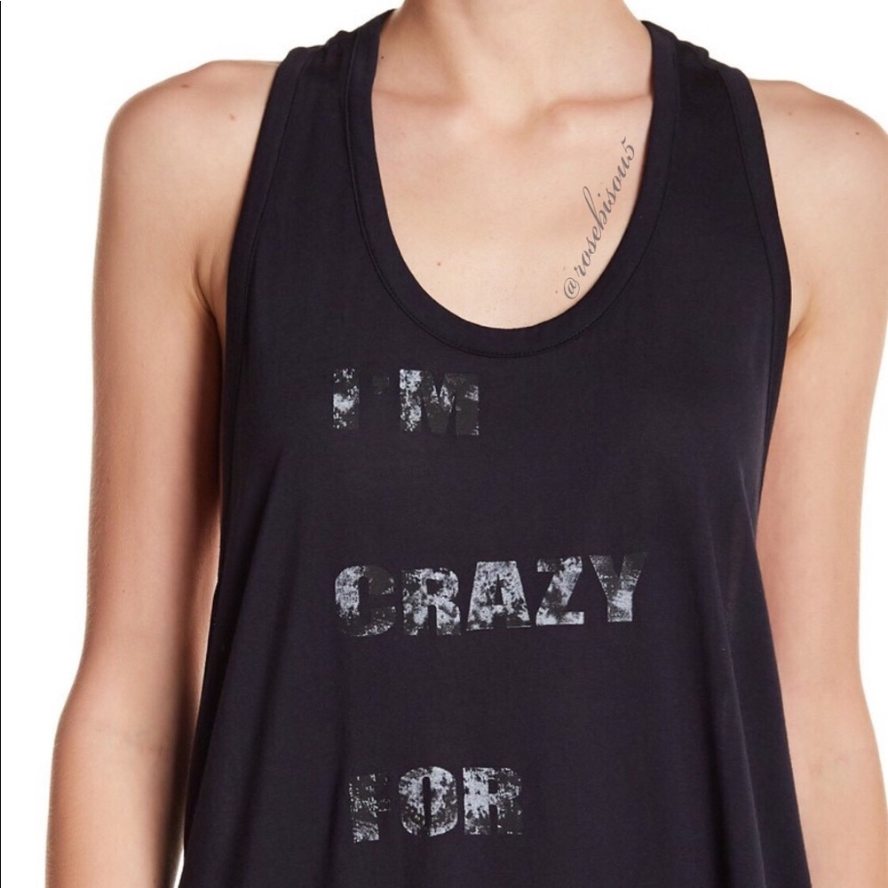 ✌🏼🆕{HAUTE HIPPIE} Black Racerback Graphic Hi-Lo - Picture 3 of 6